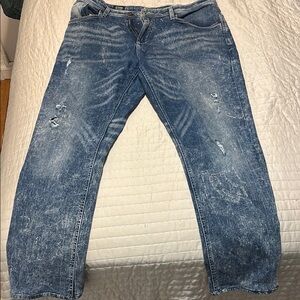 ETHAN Blue Relaxed Fit Jeans with Vintage Wash